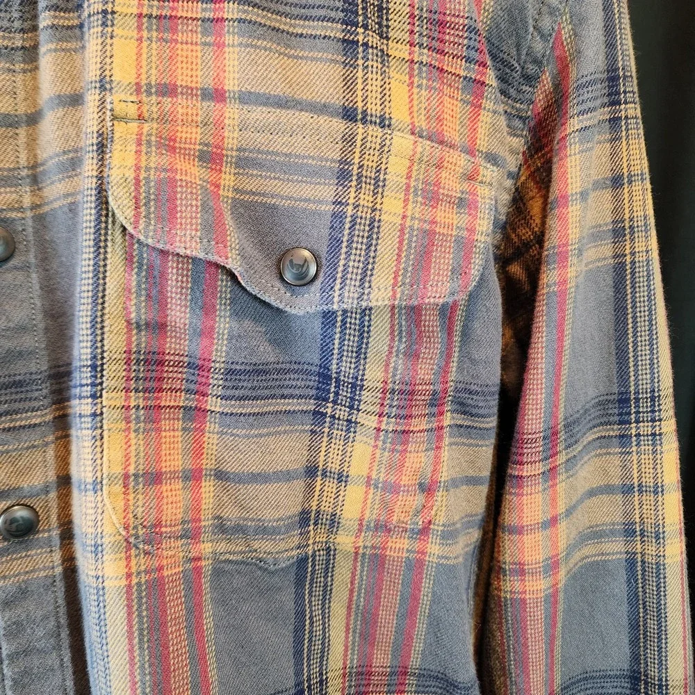 LOT OF 2 Lucky Brand Mens Saturday Stretch Long Sleeve‎ Flannel Shirt Small S
